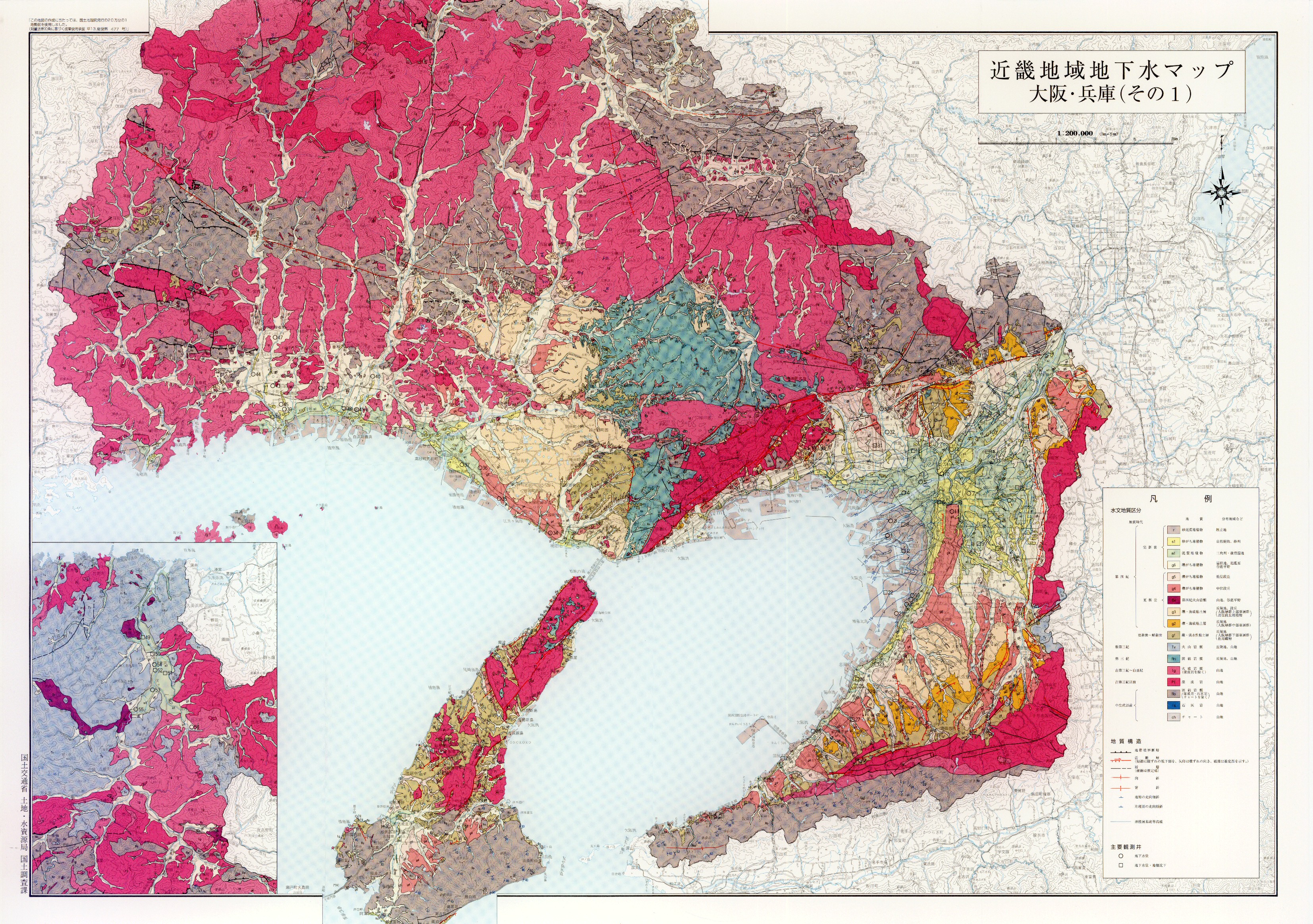 野花 卯月 地下水マップ 埼玉・群馬地域 縮尺1:150,000 1994年 - 通販