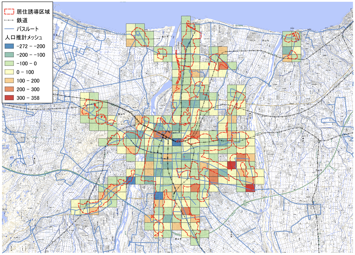 居住誘導区域の人口推移分析